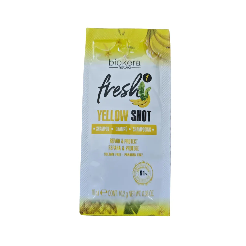 Muestra Salerm Cosmetics Biokera Natura Fresh Yellow Shot Champú Reparador 10ml Muestra Salerm Cosmetics Biokera Natura Fresh Yellow Shot Champú Reparador 10ml